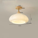 Axyaa Big Pumpkin Glass Pendant Light 30W Vintage Wood Hanging Lamp
