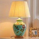 Axyaa Nordic Floral Bird Ceramic Table Lamp, Vintage Bedroom Bedside Light