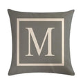Axyaa Gray Alphabet Decorative Pillow Cover 45x45cm