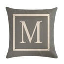 Axyaa Gray Alphabet Decorative Pillow Cover 45x45cm