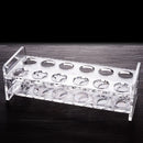 Axya White Wine Glass Set with Acrylic Cup Holder Storage Rack