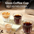 Axyaa Glass Coffee Cup Espresso Mug Striped Anti-scald for Latte Cappuccino Tea