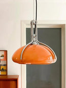 Axyaa Retro Orange Glass Pumpkin Pendant Light for Atmospheric Decor in Living Spaces