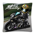 Axyaa Stunt Motorcycle Cartoon Soft Plush Cushion Cover Pillow Case