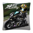 Axyaa Stunt Motorcycle Cartoon Soft Plush Cushion Cover Pillow Case