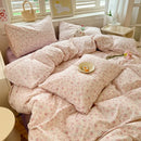 Axyaa Soft Double-Layer Cotton Quilt Cover Set with Pillowcase