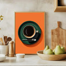Axyaa Espresso Canvas Prints: Chic Mid-century Kitchen Wall Art for Modern Home Décor