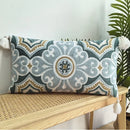 Axyaa Floral Alpaca Elephant Embroidered Lumbar Pillow Cover - Boho Style