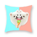 Axyaa Dog Eating Ice Cream Decorative Pillowcase 45x45cm