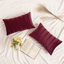 Axyaa Red Green Stripe Velvet Pillow Covers 30x50cm 45x45cm 50x50cm