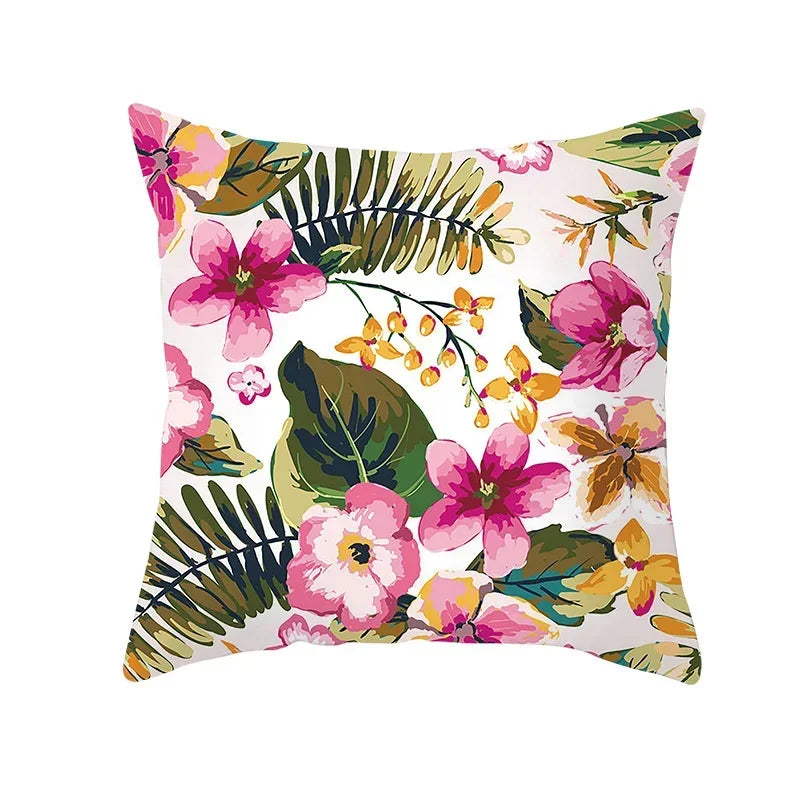 Axyaa Autumn Maple Leaves Pillow Cases with Fresh Print Flower Plant Custom Polyester Cover