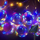 Axyaa Solar Fairy Curtain Lights for Outdoor Garden Wedding Party.