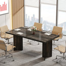 Axyaa 63" Vintage Executive Desk: Farmhouse Wood Home Office Computer Table