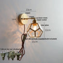 Axyaa Glass LED Wall Lights Pull Chain Switch Tiffany Style Bedside Lamp