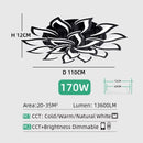Axyaa Lotus LED Ceiling Lamp - Dimmable Warm/Cold Light, Remote Control, Decorative Art Lighting