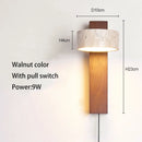 Axyaa Cream Style Rotatable LED Bedside Wall Lamp with Pull Switch for Cozy Bedroom Atmosphere