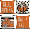 Axyaa Buffalo Check Print Linen Pillow Cover 45x45 for Fall Thanksgiving Decor
