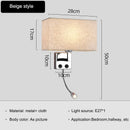 Axyaa European Indoor LED Wall Lamp Living Room Bedroom Modern Fabric Wall Sconce