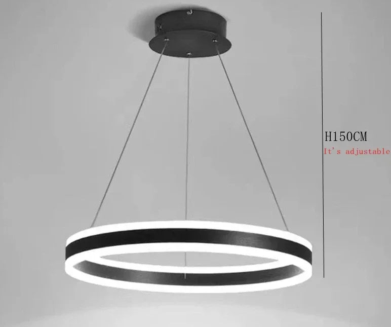 Axyaa Nordic Ring LED Chandelier for Dining Living Room Kitchen Island Pendant Lamp