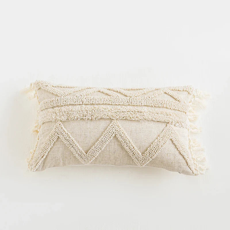 Axyaa Tufted Tassels Cushion Cover for Home Decor in Living Room Bedroom Sofa