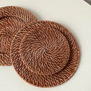 Axyaa Rattan Storage Tray: Handmade Creative Organizer for Home and Dining Décor