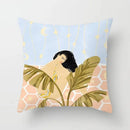 Axyaa Women Flower Oil Painting Decorative Pillowcase for Home Sofa Decor