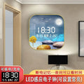 Axyaa Digital Display Cushion Clock Porch Decor Wall Art Square Living Room Creative Clock
