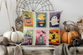 Axyaa Ghosts & Pumpkins Pattern Pillow Cover for Sofa, Bedroom & Car