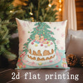 Axyaa Christmas Tree & Cake Pattern Pillow Covers for Sofa Bedroom Car