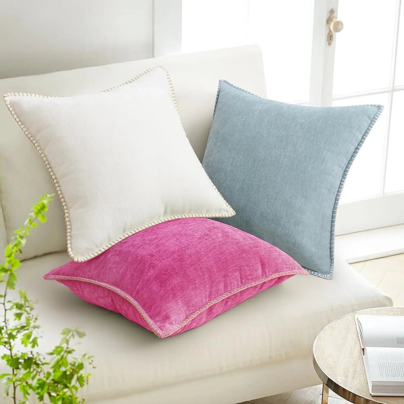 Axyaa Chenille Velvet Pillow Cover for Cozy Home Decor