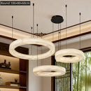 Axyaa Spanish Marble Round Chandelier for Living Dining Loft Bedroom