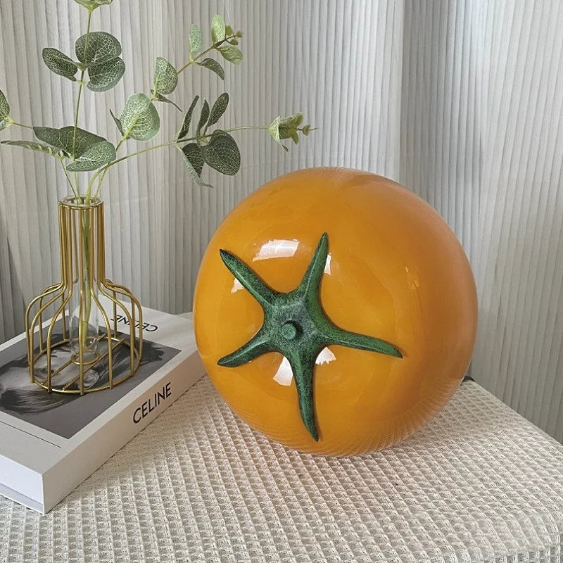 Axyaa Tomato Stained Glass Chandelier Night Light for Bedroom Decor
