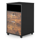 Axyaa Wood File Cabinet with Lock, 2 Drawers, Storage Shelf, Printer Stand & Wheels