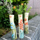Axyaa Boho Resin Face Vase: Hand-painted Table Ornament for Creative Flower Arrangements