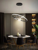Axyaa Moderne Ronde Led Kroonluchters Voor Woonkamer Eetkamer Glans Hanglampen