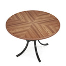 Axyaa Farmhouse Round Dining Table | 47" Wooden Texture Kitchen Table for 4