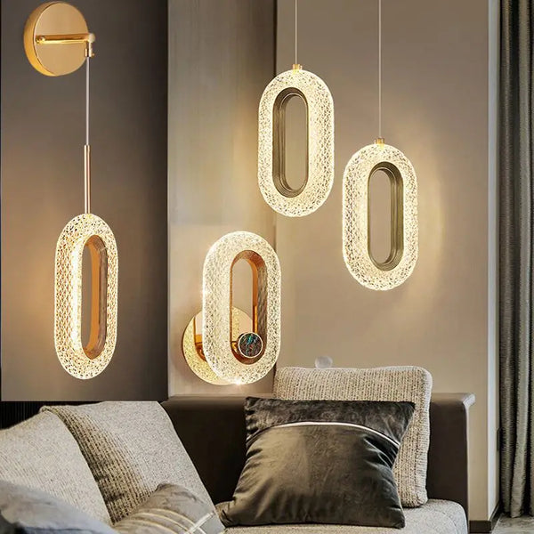 Axyaa Modern Gold Alloy Chandeliers LED Pendant Lights for Living Room and Bedroom Decor