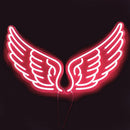 Axyaa Angel Wing Pink Neon LED Sign for Girl Bedroom and Wedding Decor