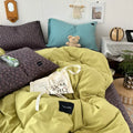 Axyaa Floral Fiber Washed Cotton Solid Color Four-Piece Quilt Cover Set