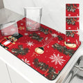 Axyaa Christmas Diatoms Non-slip Absorbent Coffee Bar Drying Mat