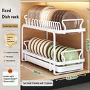 Axyaa Kitchen Pull-out Drainer Storage Rack for Sink Cabinet Tableware Organizing