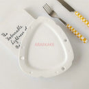 Axyaa Matte Cheese Plate - Pure White Ceramic, Cute Breakfast Bread Plate