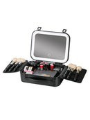 Axyaa Lighted Mirror Makeup Case, LED 3 Color Setting, Adjustable Brightness