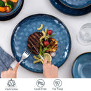 Axya Starry Blue Stoneware Dinner Set - 12/24/36-Piece Vintage Look Tableware