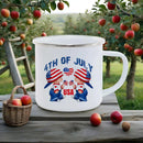 Axyaa Independence Enamel Mug: American Flag Coffee Cup for Freedom Lovers.