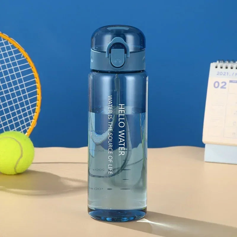 Axyaa Bounce Cover Sports Water Bottle - Leak Proof Plastic Drinking Cup - Portable and Durable