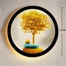Axyaa Round Industrial LED Wall Lamp Bedside Bedroom Sconce Home Decor Lighting