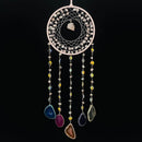 Axyaa 7 Chakra Agate Dream Catcher Moon Gemstone Wind Chime Home Decor