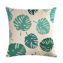 Axyaa Tropical Leaf Flax Pillowcase for Chic Living Room Decor