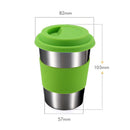 Axyaa 304 Stainless Steel Coffee Cup with Cover, Portable Travel Mug, 350ml